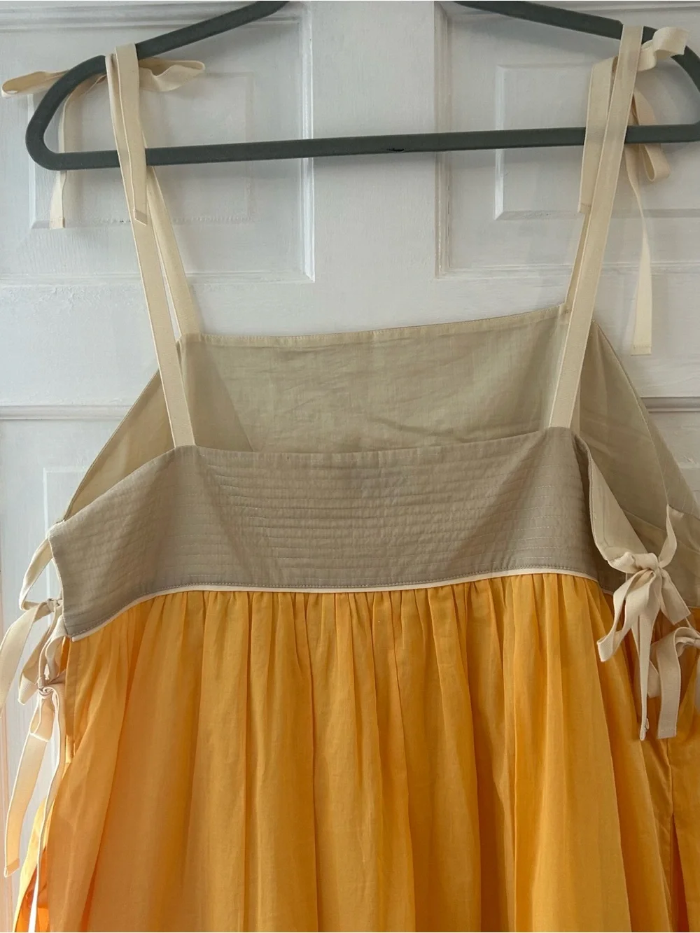 Tory Burch Yellow, Beige and Light Blue Colorblock Maxi Dress